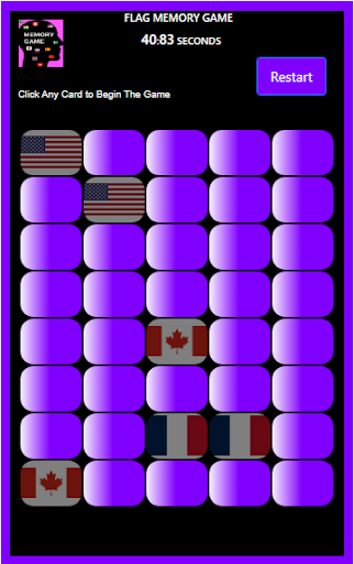 Picture Matching Memory Game Screen 2