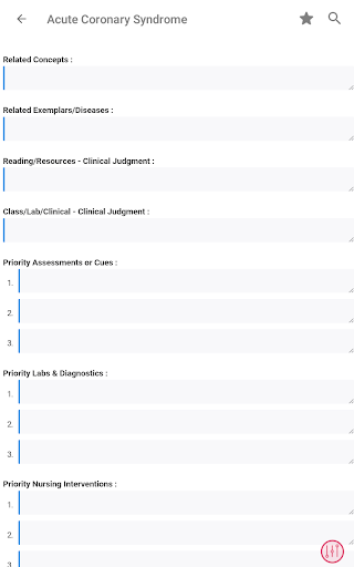 Screenshot of NurseThink® NoteBook