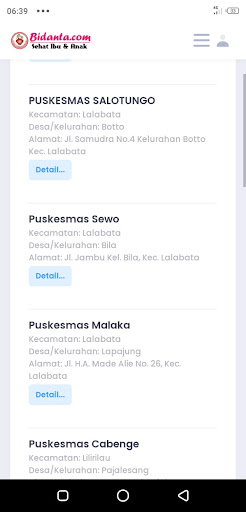Android application Bidanta screenshort