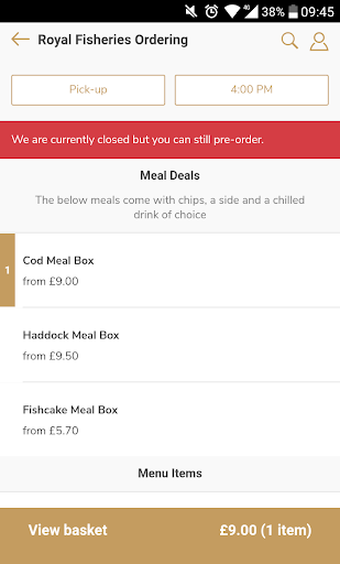 Royal Fisheries Ordering Screen 2