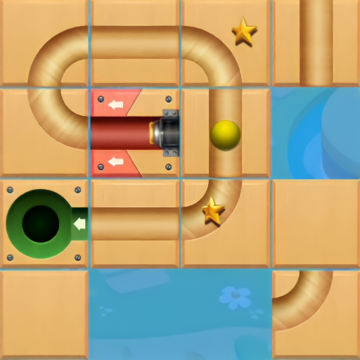 Ball sliding puzzle logo