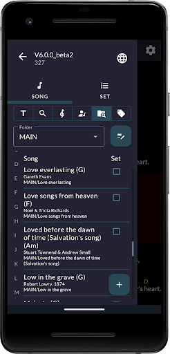 OpenSongApp - Songbook Screen 3