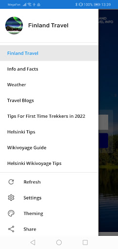 Android application Finland Travel screenshort