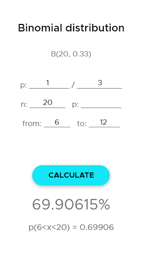 Binomial distribution Screen 2