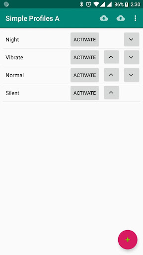 Android application Simple Profiles screenshort