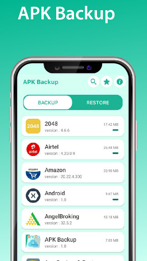 Android application APK Backup screenshort