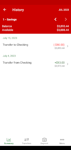 1st University Credit Union Screen 3