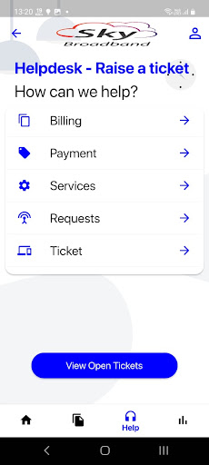 Android application Sky Broadband India screenshort