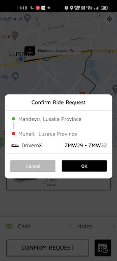 Drivern request a ride Screen 3