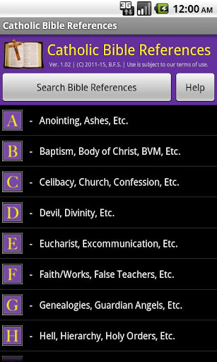 Android application Catholic Bible References screenshort