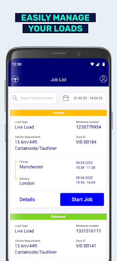 Zeus Driver: Live HGV tracking Screen 2