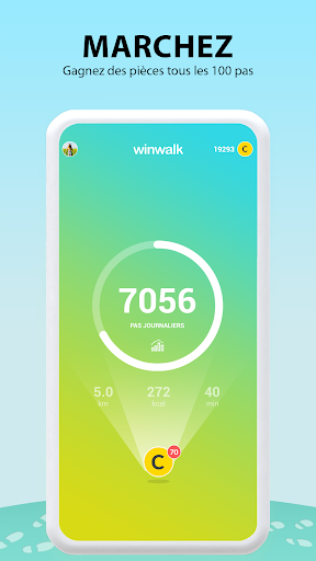 Android application winwalk - podomètre et cadeaux screenshort