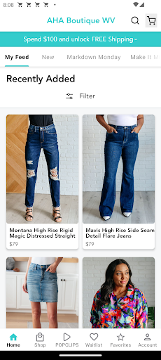 Android application AHA Boutique WV screenshort