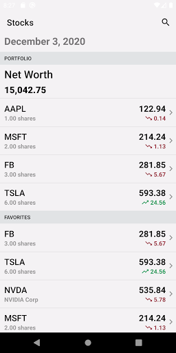 Android application Stock Market Trading screenshort