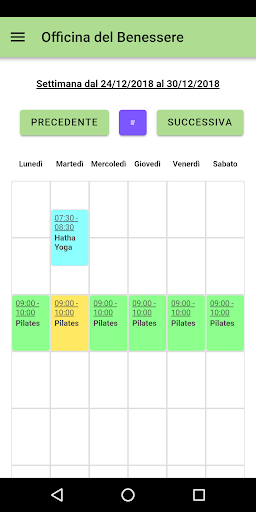 Android application Yoga e Pilates Studio OdB screenshort