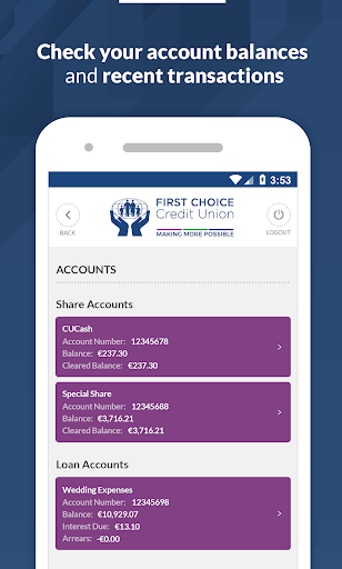 First Choice Credit Union Screen 2
