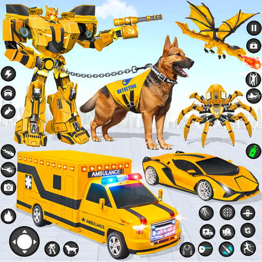 Ambulance Dog Robot Car Game logo