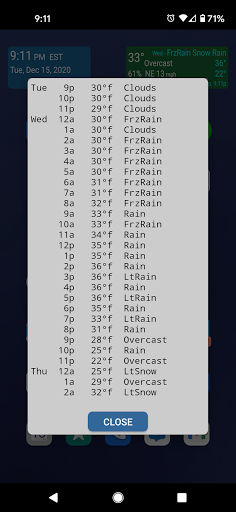 Ravitz Software Weather Widget Screen 2
