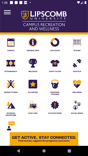 Android application Lipscomb Rec & Wellness screenshort
