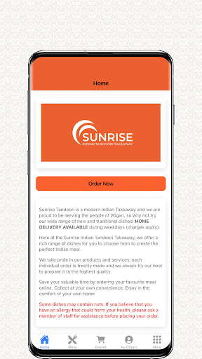 Android application Sunrise Indian Takeaway screenshort