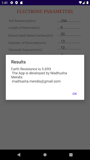 Telco Earthing Calculator Screen 3