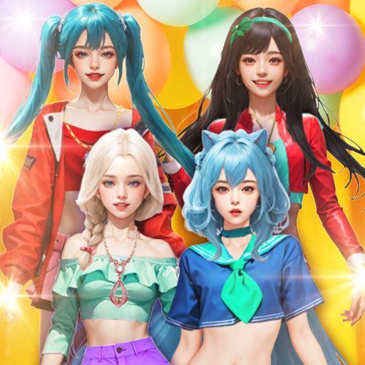 Girl group dress up logo
