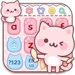 Cover Image of Download Cute Pink Kitty Keyboard 10001005 APK