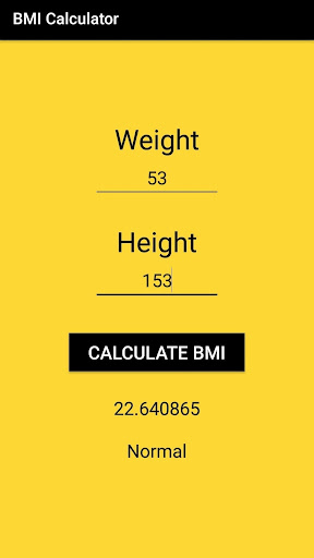 BMI Calculator Screen 2