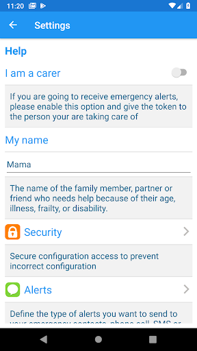 SoSenior - Emergency Alerts Screen 3
