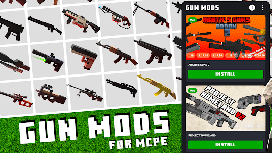 Weapons & Gun Mods for MCPE Unknown