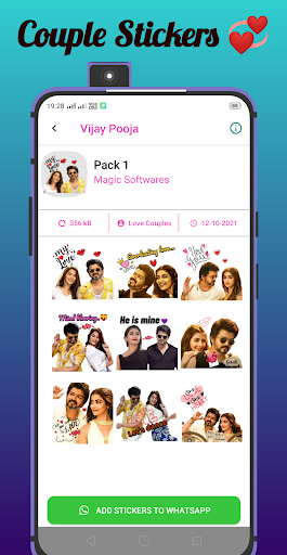 Android application Vijay Pooja Hegde Stickers screenshort