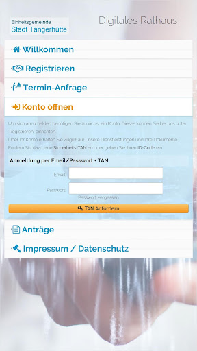 Android application Digitales Rathaus Tangerhütte screenshort