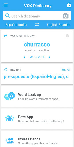 Screenshot of English-Spanish Dictionary