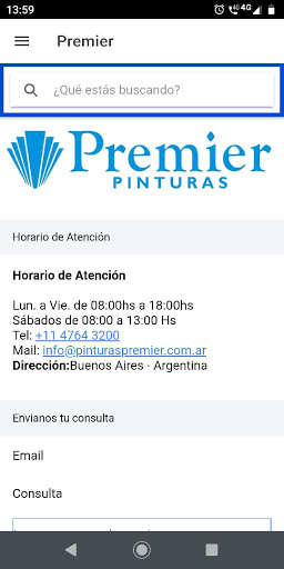 Android application Premier Pinturas screenshort