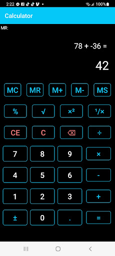 Calculator with Memory Screenshot