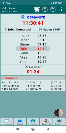 Android application Namaz Vakitleri, Ezan Vakti screenshort