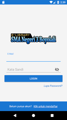 Android application ELibrary SMA Negeri 3 Boyolali screenshort