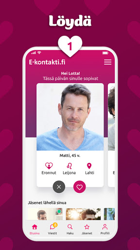 Android application E-kontakti - Deittisovellus screenshort