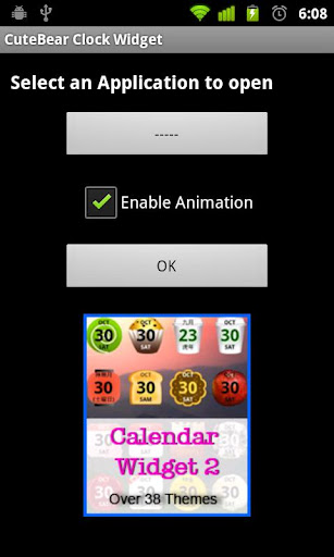 CuteBear Clock Widget Screen 2