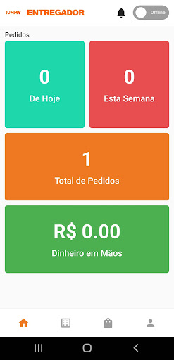 Android application iUMMY para Entregadores screenshort