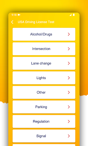 USA Driving License Test Screen 2