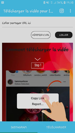 Android application دانلود از اینستاگرام فیلم screenshort