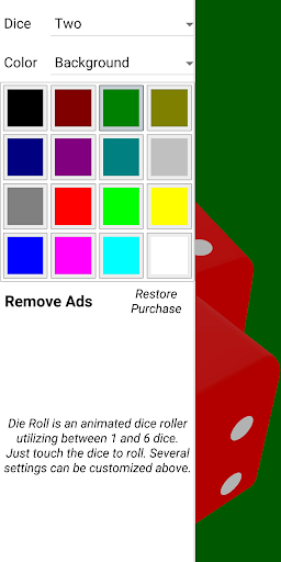 Die Roll animated dice roller Screen 2