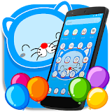 Blue Cat Cartoon launcher Theme icon