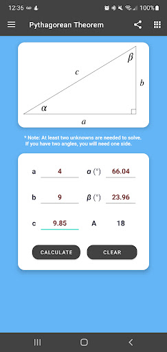 Geometry Calculator Screen 2