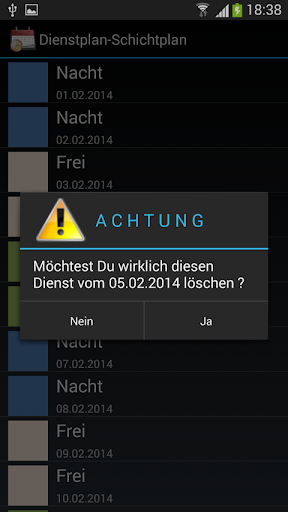 Dienstplan Schichtplan Screen 3