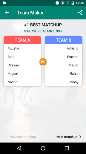 Team Maker: Balanced Teams Gen Screen 3
