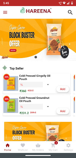 Android application Hareena Foods screenshort