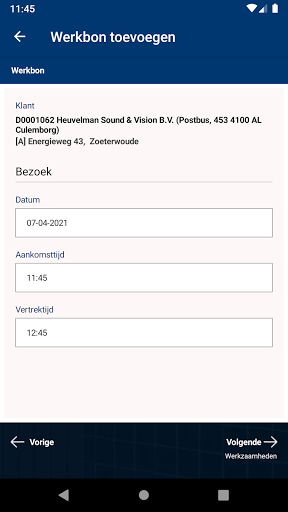 Android application HSB Service & Onderhoud screenshort