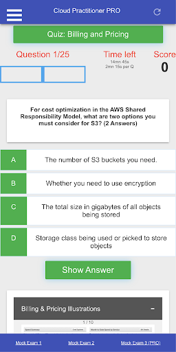Android application AWS Cloud Practitioner CCP PRO screenshort